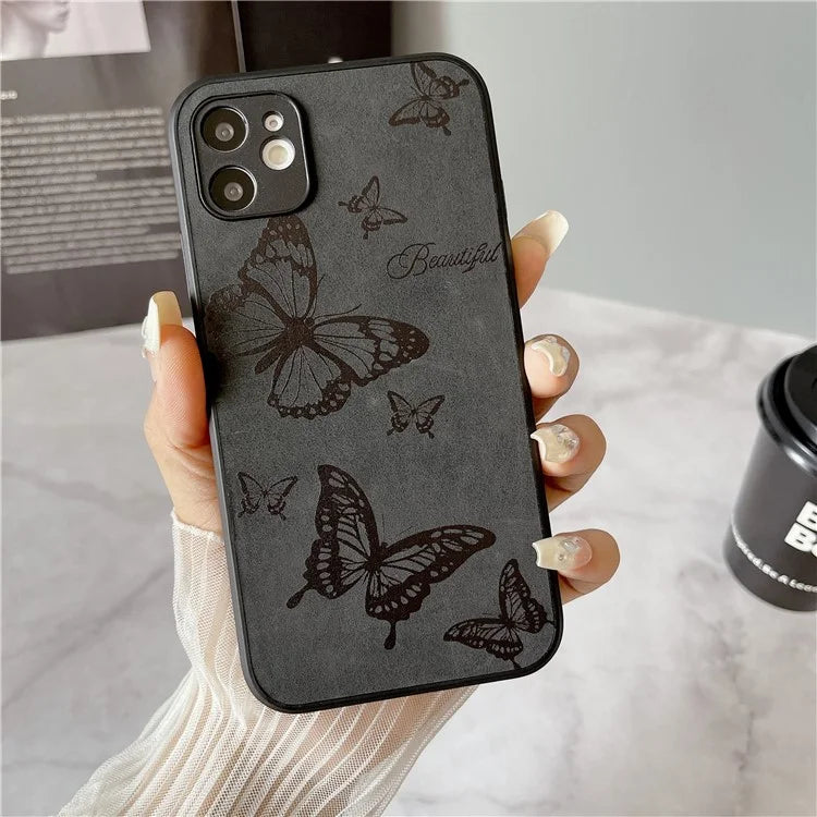 Floral Phone Case for iPhone 11 PU Leather+PC+TPU Bump Proof Back Protector Cover