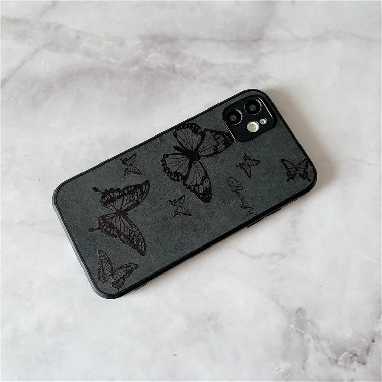 Floral Phone Case for iPhone 11 PU Leather+PC+TPU Bump Proof Back Protector Cover