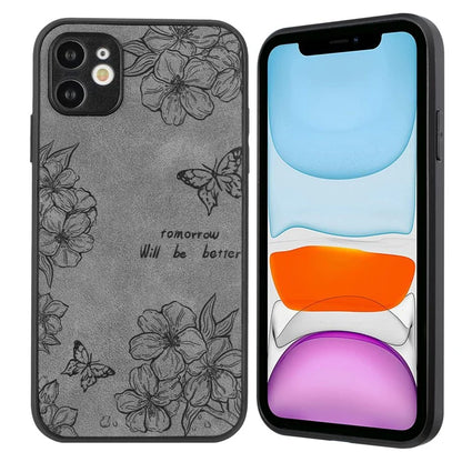 Floral Phone Case for iPhone 11 PU Leather+PC+TPU Bump Proof Back Protector Cover