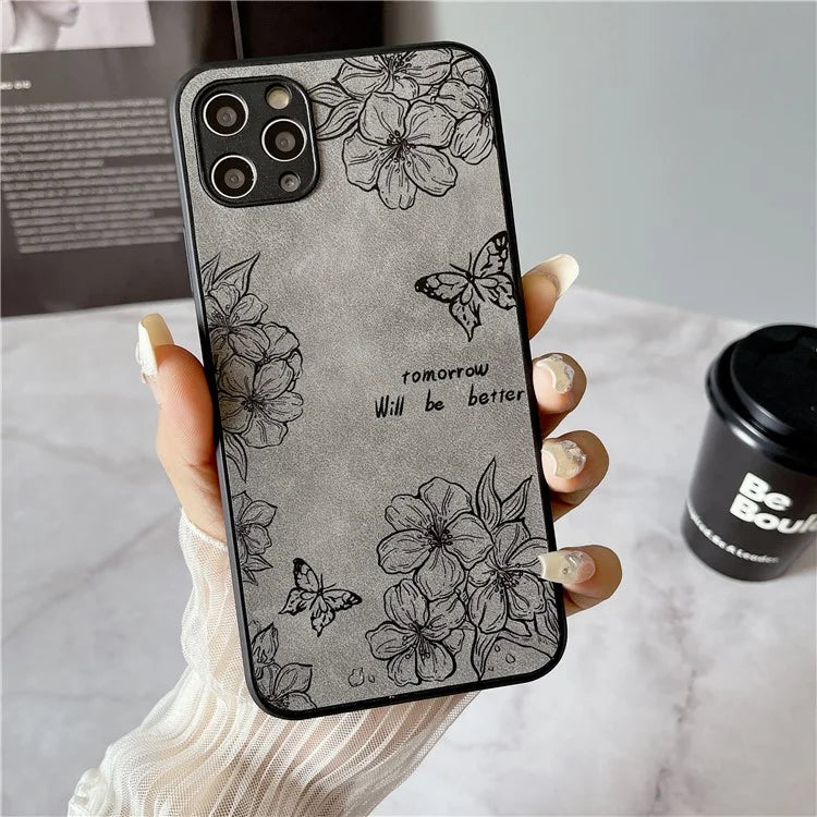 Floral Phone Case for iPhone 11 PU Leather+PC+TPU Bump Proof Back Protector Cover