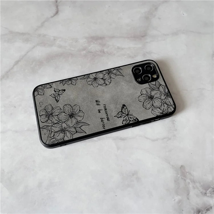 Floral Phone Case for iPhone 11 PU Leather+PC+TPU Bump Proof Back Protector Cover