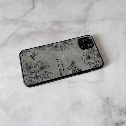 Floral Phone Case for iPhone 11 PU Leather+PC+TPU Bump Proof Back Protector Cover