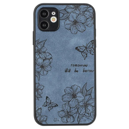 Floral Phone Case for iPhone 11 PU Leather+PC+TPU Bump Proof Back Protector Cover