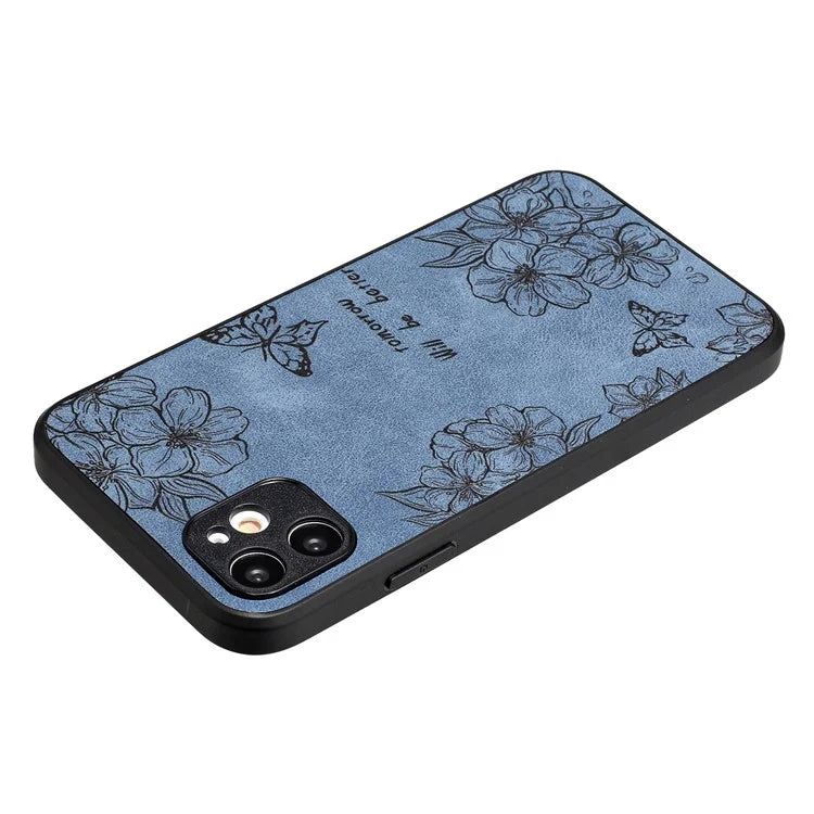 Floral Phone Case for iPhone 11 PU Leather+PC+TPU Bump Proof Back Protector Cover