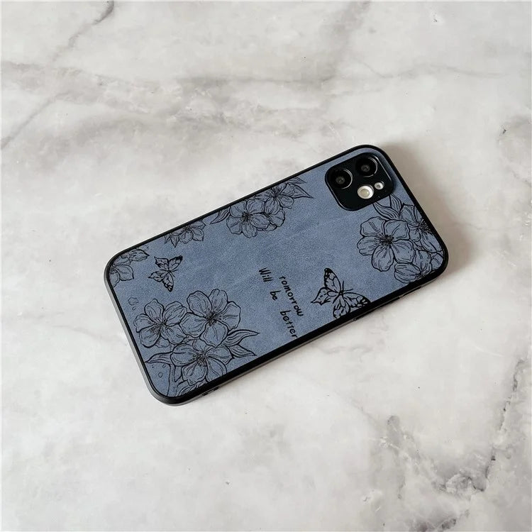 Floral Phone Case for iPhone 11 PU Leather+PC+TPU Bump Proof Back Protector Cover