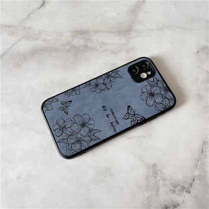 Floral Phone Case for iPhone 11 PU Leather+PC+TPU Bump Proof Back Protector Cover