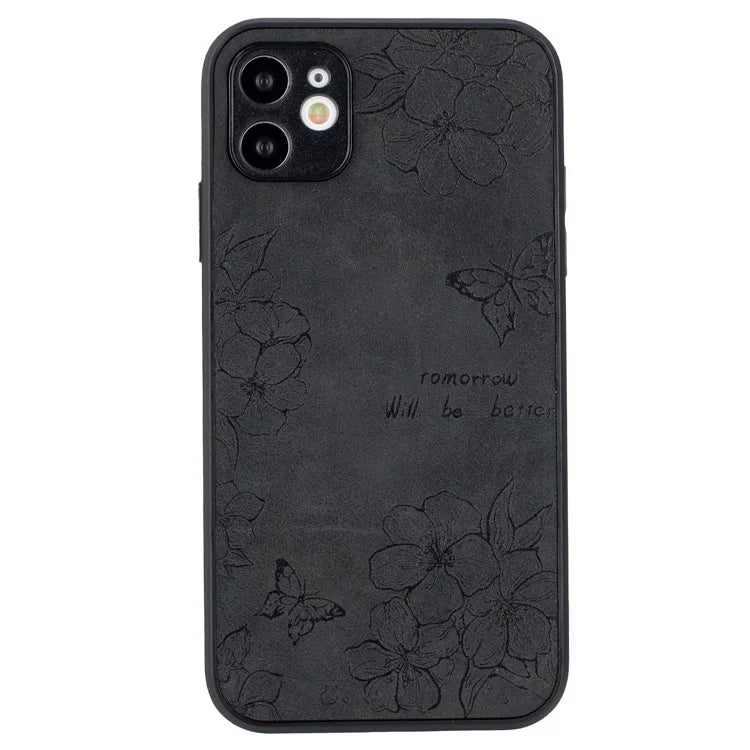 Floral Phone Case for iPhone 11 PU Leather+PC+TPU Bump Proof Back Protector Cover