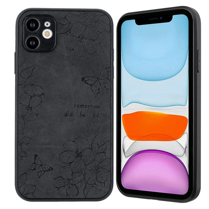 Floral Phone Case for iPhone 11 PU Leather+PC+TPU Bump Proof Back Protector Cover