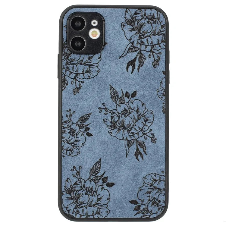 Floral Phone Case for iPhone 11 PU Leather+PC+TPU Bump Proof Back Protector Cover