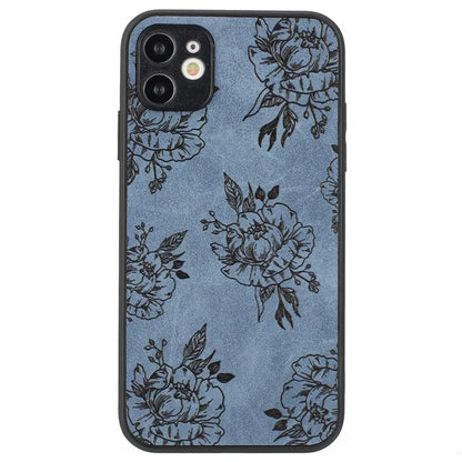 Floral Phone Case for iPhone 11 PU Leather+PC+TPU Bump Proof Back Protector Cover