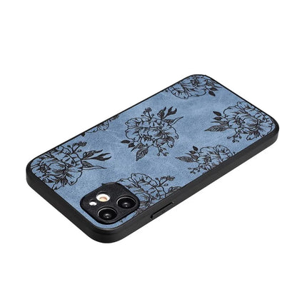 Floral Phone Case for iPhone 11 PU Leather+PC+TPU Bump Proof Back Protector Cover