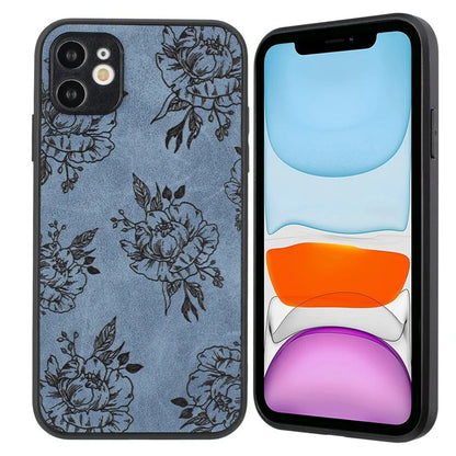 Floral Phone Case for iPhone 11 PU Leather+PC+TPU Bump Proof Back Protector Cover