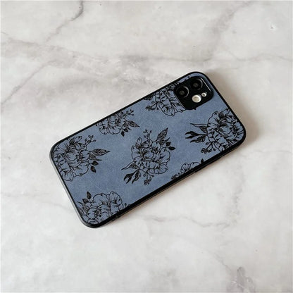Floral Phone Case for iPhone 11 PU Leather+PC+TPU Bump Proof Back Protector Cover