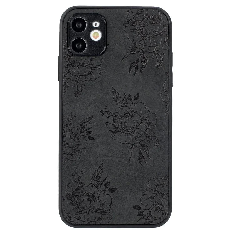 Floral Phone Case for iPhone 11 PU Leather+PC+TPU Bump Proof Back Protector Cover
