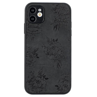 Floral Phone Case for iPhone 11 PU Leather+PC+TPU Bump Proof Back Protector Cover