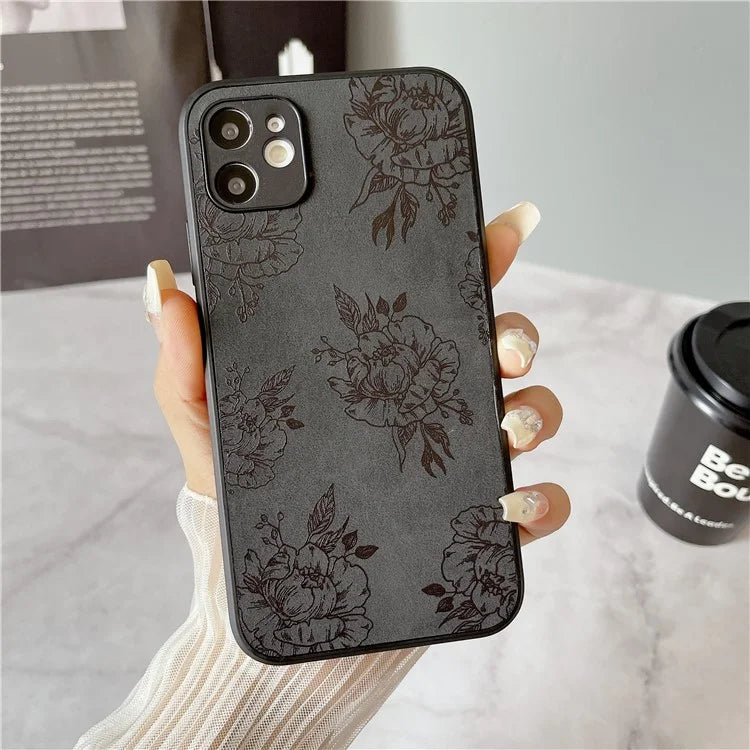 Floral Phone Case for iPhone 11 PU Leather+PC+TPU Bump Proof Back Protector Cover