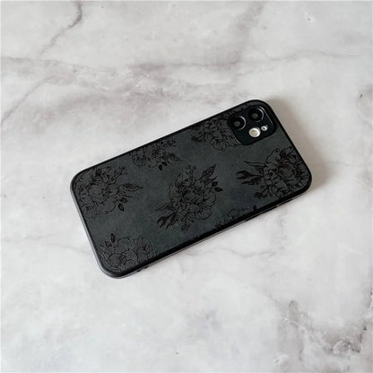 Floral Phone Case for iPhone 11 PU Leather+PC+TPU Bump Proof Back Protector Cover