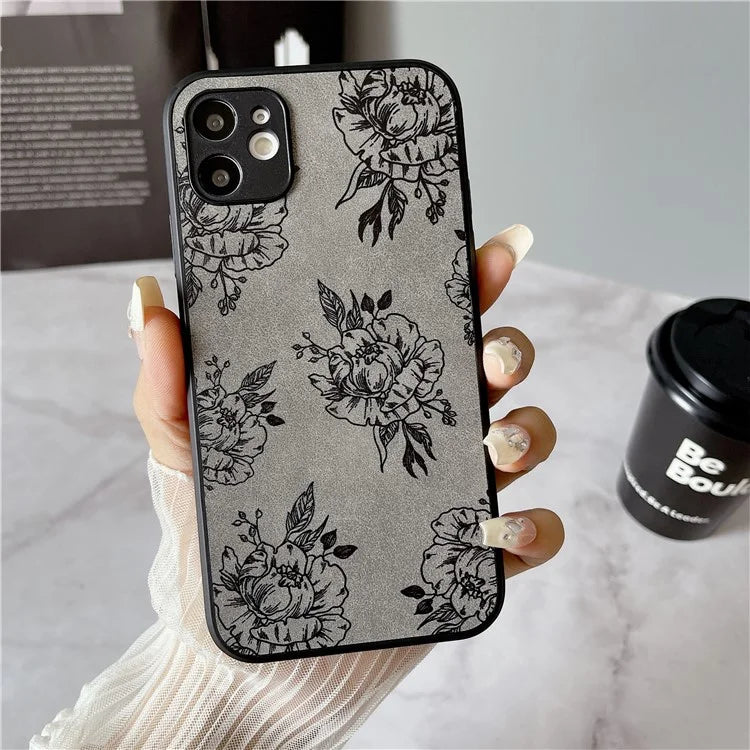 Floral Phone Case for iPhone 11 PU Leather+PC+TPU Bump Proof Back Protector Cover