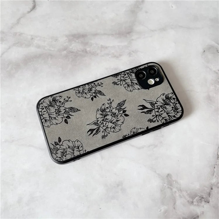 Floral Phone Case for iPhone 11 PU Leather+PC+TPU Bump Proof Back Protector Cover