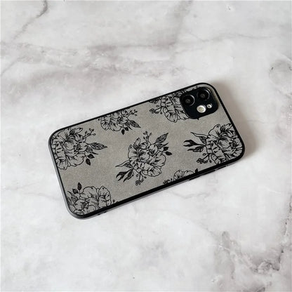 Floral Phone Case for iPhone 11 PU Leather+PC+TPU Bump Proof Back Protector Cover