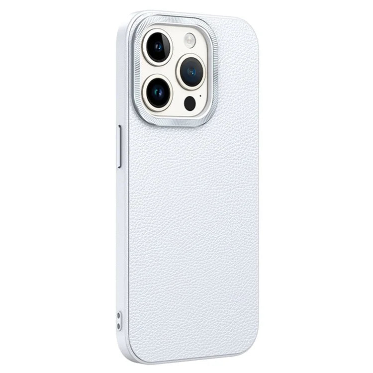 For iPhone 14 Pro Max Cover PU Leather+TPU Shockproof Phone Case with Metal Lens Frame