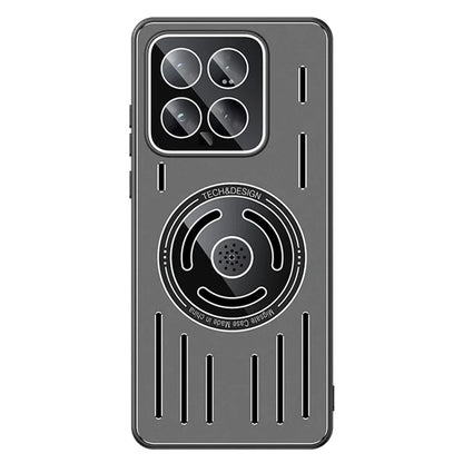 For Xiaomi 14 Magnetic Case TPU+Metal Heat Dissipation Phone Cover with PC Lens Film