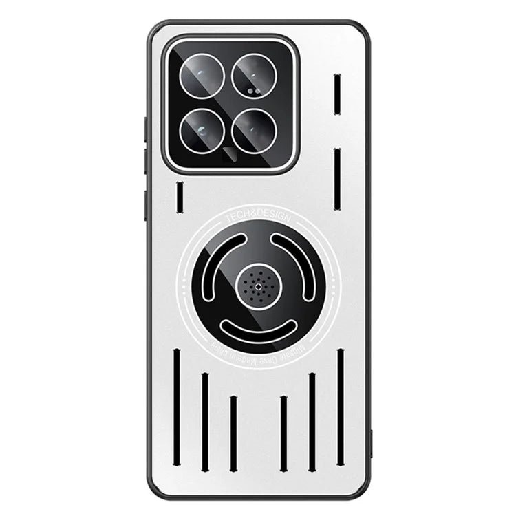 For Xiaomi 14 Magnetic Case TPU+Metal Heat Dissipation Phone Cover with PC Lens Film