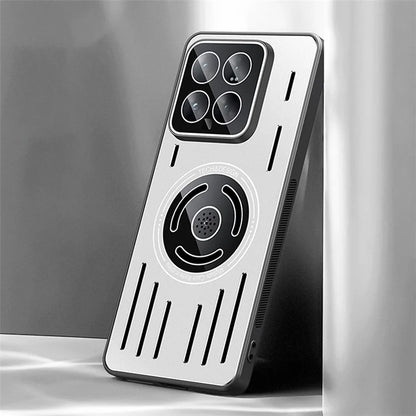 For Xiaomi 14 Magnetic Case TPU+Metal Heat Dissipation Phone Cover with PC Lens Film