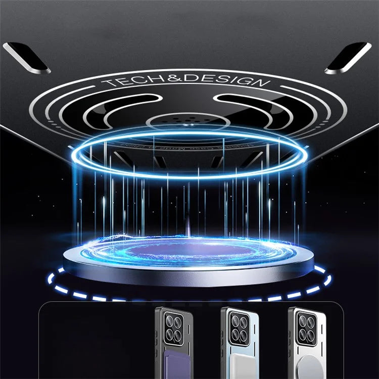For Xiaomi 14 Magnetic Case TPU+Metal Heat Dissipation Phone Cover with PC Lens Film