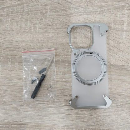 For iPhone 15 Pro Magnetic Phone Case Ring Holder Kickstand Frameless Matte PC Cover