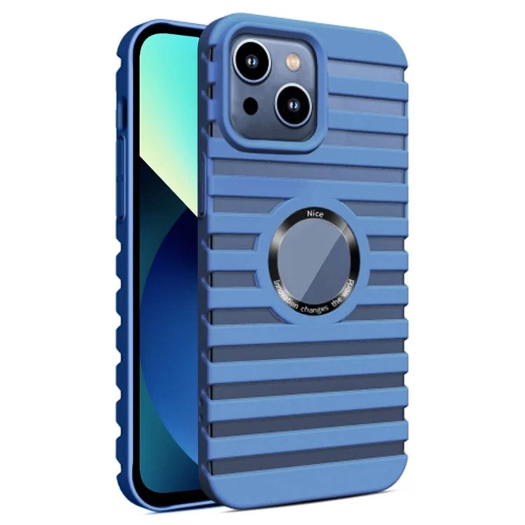 For iPhone 13 PC Phone Case Compatible with Magsafe Heat Dissipation Hollow Back Cover