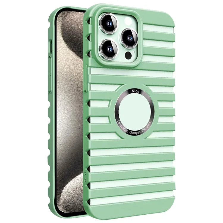 For iPhone 15 Pro Magnetic Case Hard PC Heat Dissipation Logo View Phone Cover