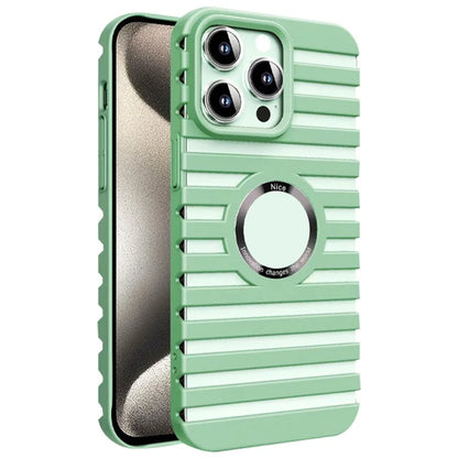 For iPhone 15 Pro Magnetic Case Hard PC Heat Dissipation Logo View Phone Cover