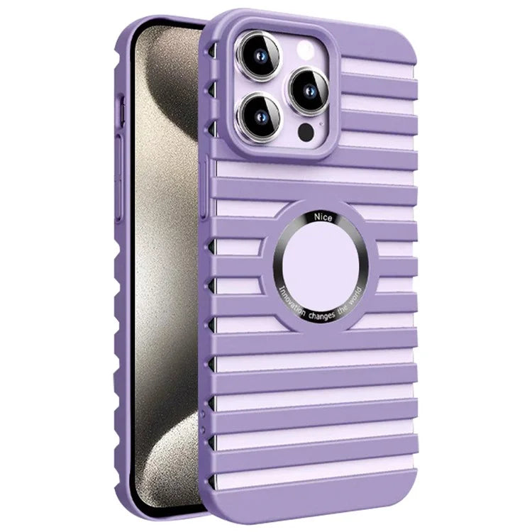 For iPhone 15 Pro Magnetic Case Hard PC Heat Dissipation Logo View Phone Cover