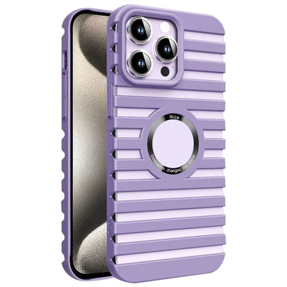 For iPhone 15 Pro Magnetic Case Hard PC Heat Dissipation Logo View Phone Cover