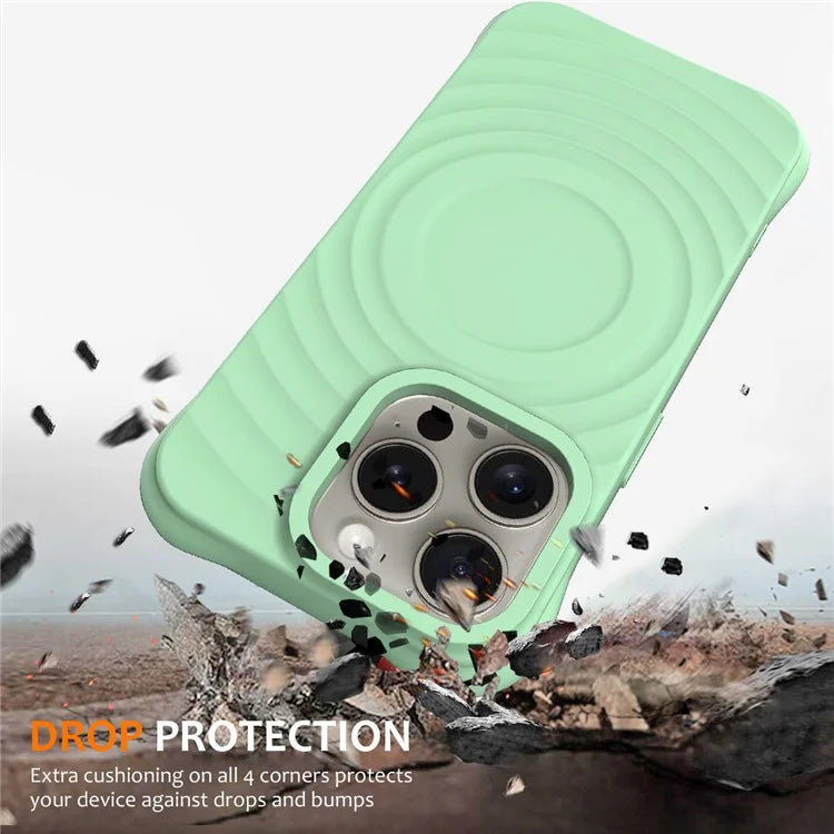 For iPhone 13 Pro Max Magnetic Case Textured Liquid Silicone Phone Case with Strap