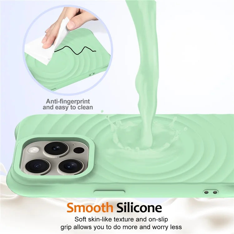 For iPhone 13 Pro Max Magnetic Case Textured Liquid Silicone Phone Case with Strap