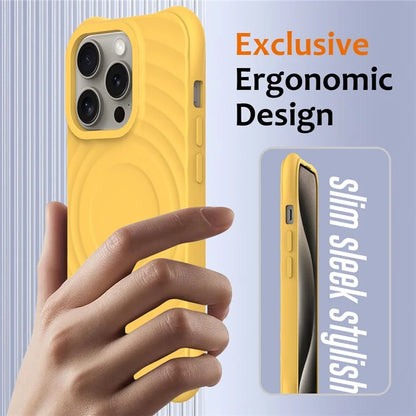 For iPhone 13 Pro Max Magnetic Case Textured Liquid Silicone Phone Case with Strap