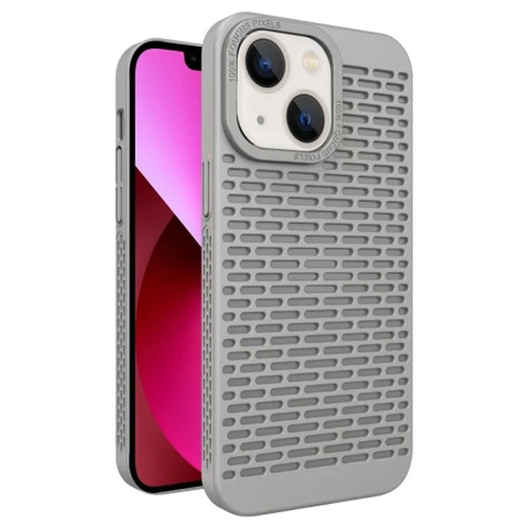 For iPhone 13 Case Hollow Hole Heat Dissipation Hard PC Phone Cover