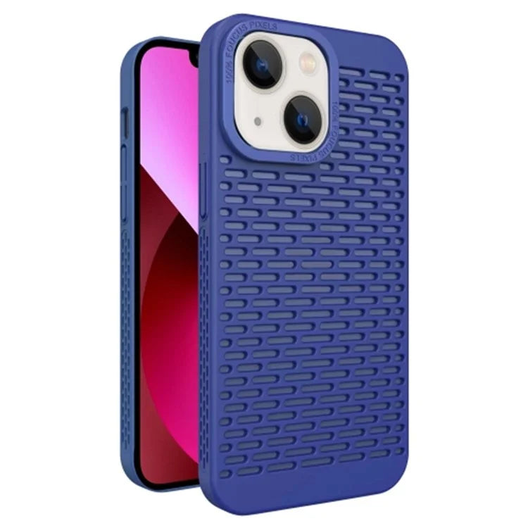 For iPhone 13 Case Hollow Hole Heat Dissipation Hard PC Phone Cover