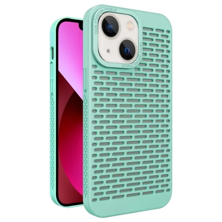 For iPhone 13 Case Hollow Hole Heat Dissipation Hard PC Phone Cover