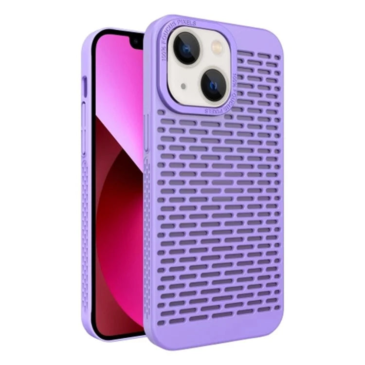 For iPhone 13 Case Hollow Hole Heat Dissipation Hard PC Phone Cover