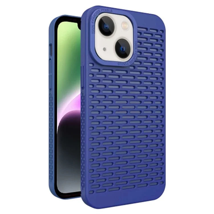 For iPhone 14 Case Fully Wrapped Hollow Hole Heat Dissipation Phone Cover
