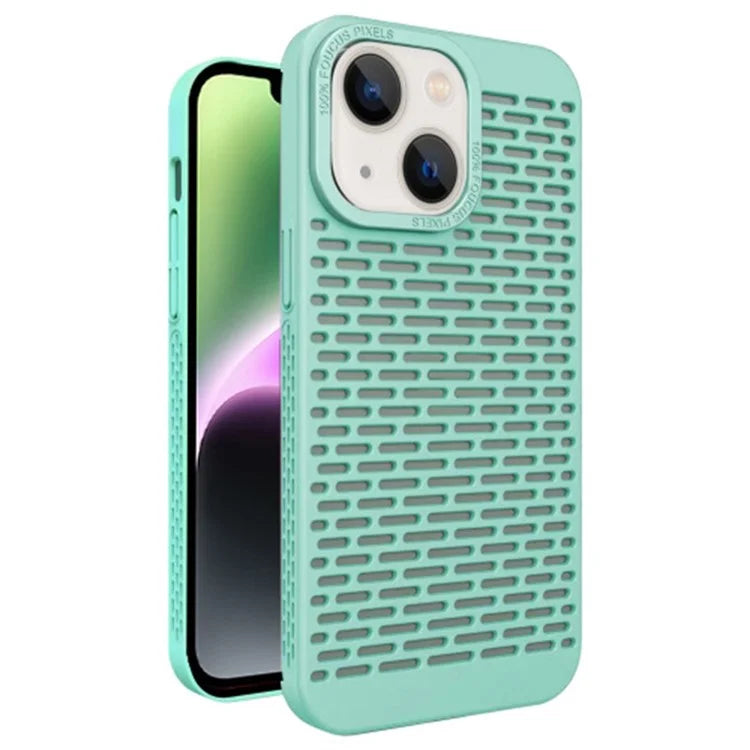 For iPhone 14 Case Fully Wrapped Hollow Hole Heat Dissipation Phone Cover