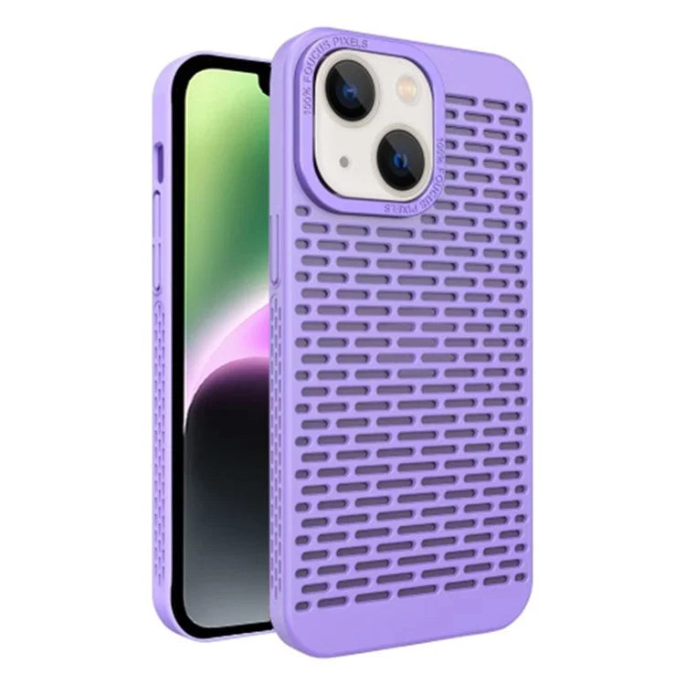 For iPhone 14 Case Fully Wrapped Hollow Hole Heat Dissipation Phone Cover