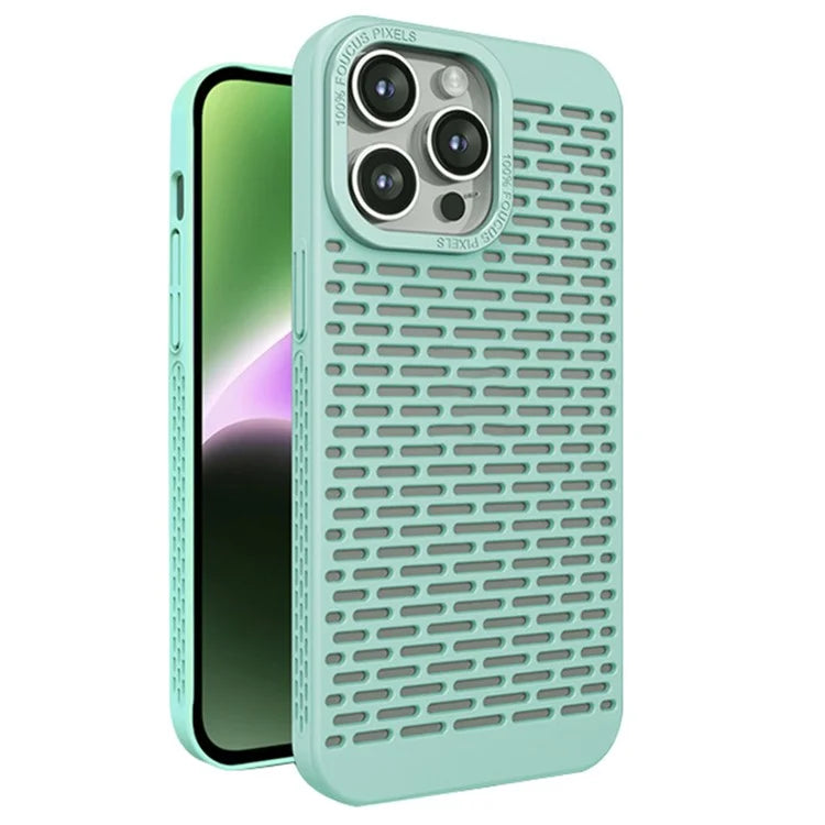 For iPhone 14 Pro PC Case Full Cover Heat Dissipation Hollow Phone Protector