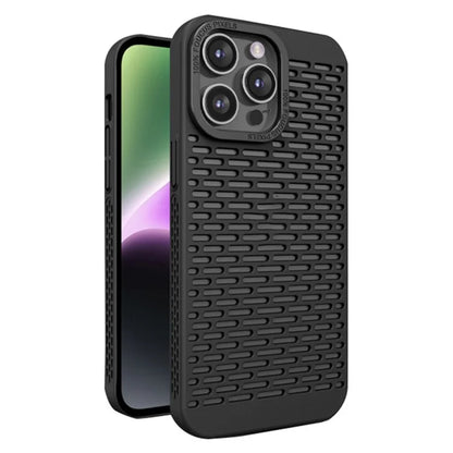 For iPhone 14 Pro PC Case Full Cover Heat Dissipation Hollow Phone Protector