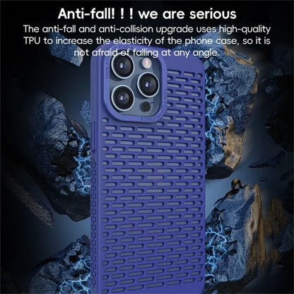 For iPhone 14 Pro PC Case Full Cover Heat Dissipation Hollow Phone Protector
