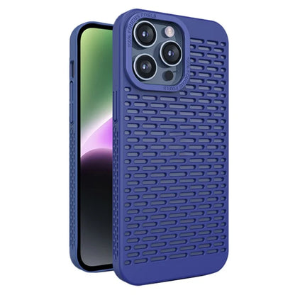 For iPhone 14 Pro PC Case Full Cover Heat Dissipation Hollow Phone Protector