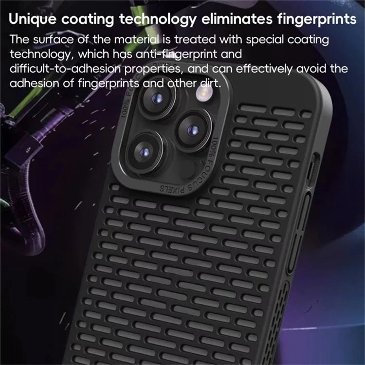 For iPhone 14 Pro PC Case Full Cover Heat Dissipation Hollow Phone Protector
